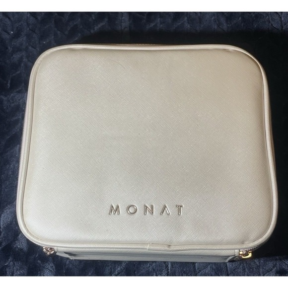 Monat Glow On The Go Travel Case Toiletry Make Up Case Mirror Zip Compartment - Picture 5 of 10